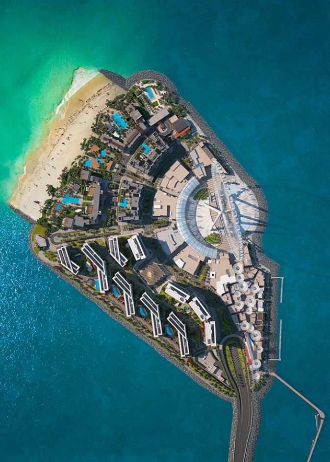 تعرفوا على جزيرة بلو واترز التي زارها محمد بن راشد مؤخراً