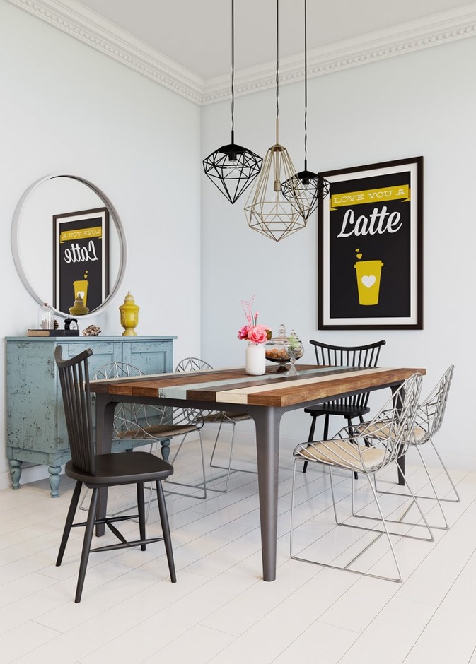 كراسي غرفة طعام بروعة الجلد مع المعدن