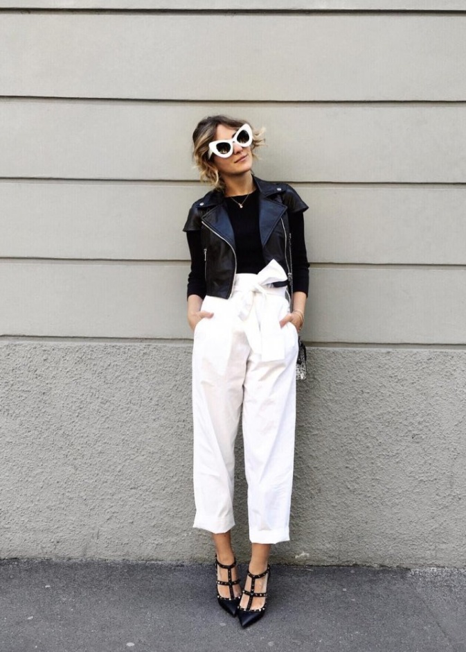 Alice + Olivia بنطلون خضر عالي أحمر من 