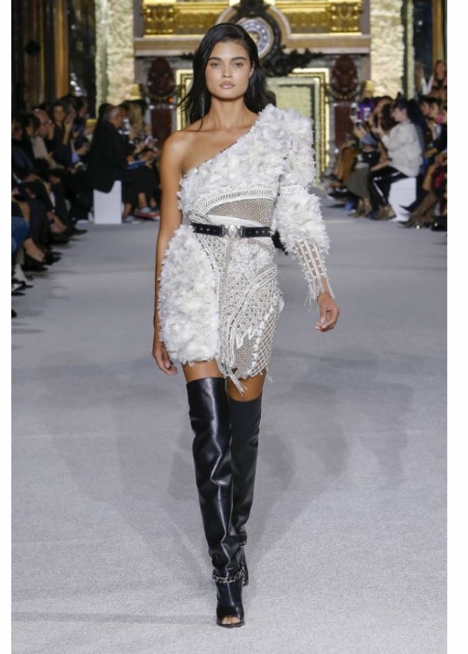 Elie Saab فستان كتف واحد باللون الأزرق من .