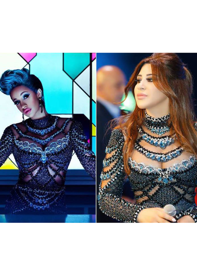 المغنية الاميركية Cardi B ارتدت الفستان نفسه، لكنها نسّقته بشكل مختلف تماماً.