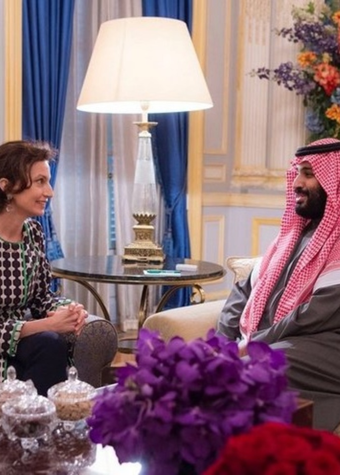 الأمير محمد بن سلمان يلتقي برئيسة اليونيسكو خلال زيارته إلى فرنسا 