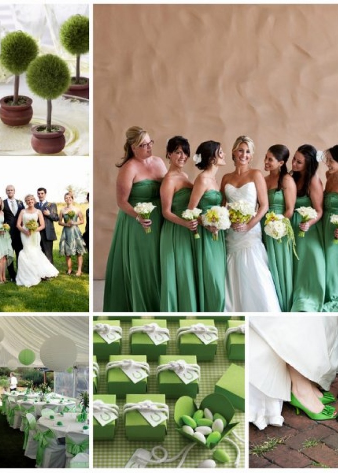 اناقة فساتين الوصيفات بالأخضر