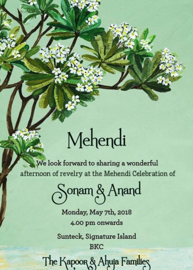 تحديد لون ملابس الضيوف في حفل زفاف سونام كابور