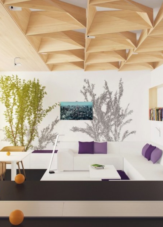 تصميم مودرن لسقف غرفة النوم