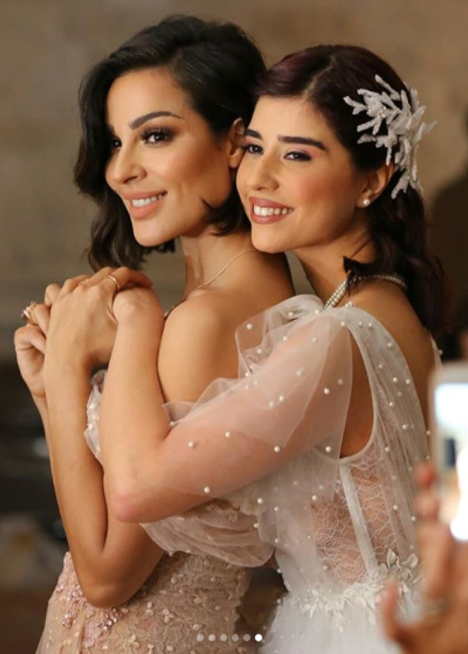 اناقة نادين نجيم بفستان من تصميم سارة مراد