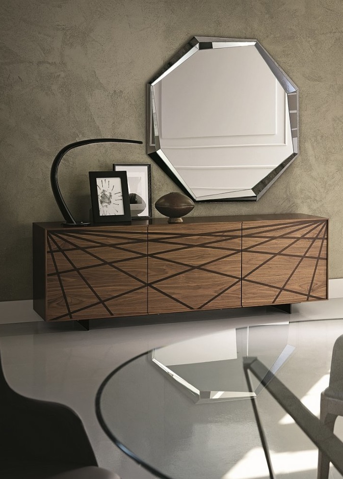 تصميم مميز لمرآة مودرن باللون النحاسي الجذاب