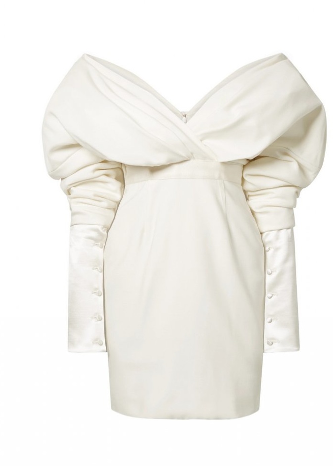 فستان قصير من RIME ARODAKY من التول المطرز