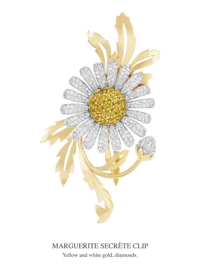 مشبك من الذهب الأصفر والأبيض