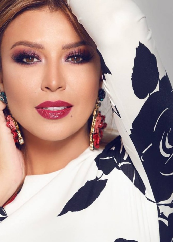 مكياج بنفسجي من وحي أمل بوشوشة