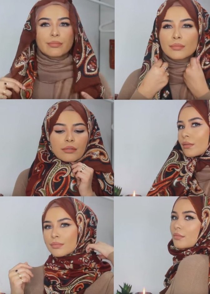  لفة عصرية بالاسكارف المربع