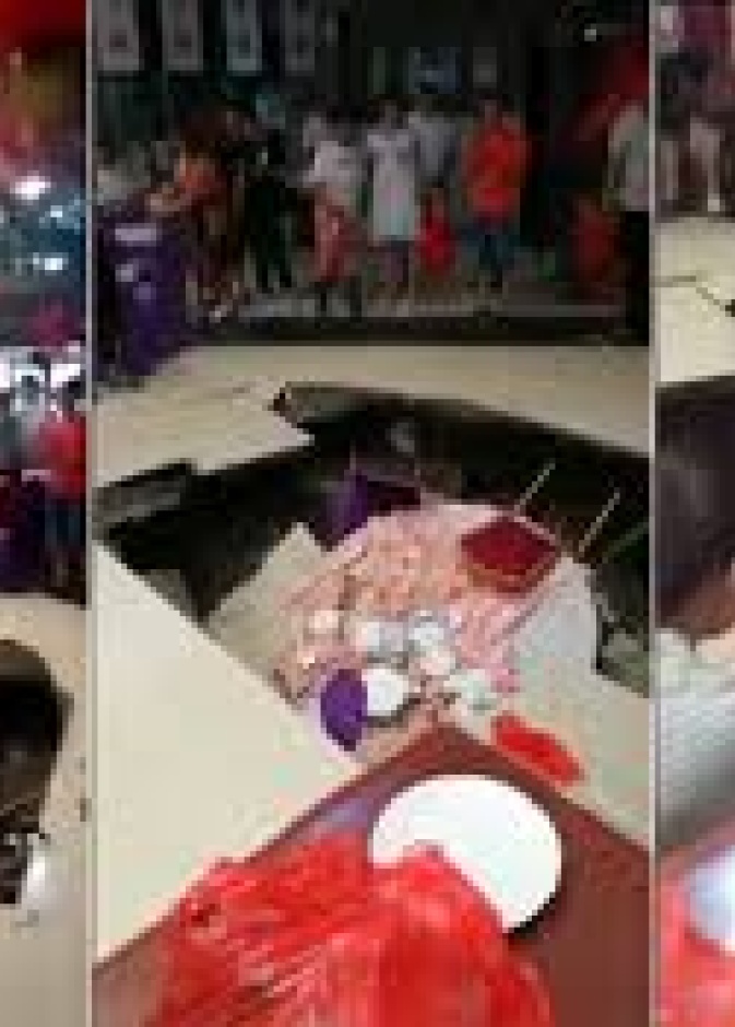  سقوط الطاولة افسد حفل الزفاف