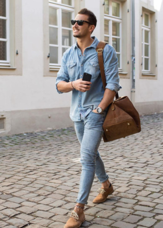 طريقة شبابية وعصرية بقميص الجينز والجينز الأسود الممزق