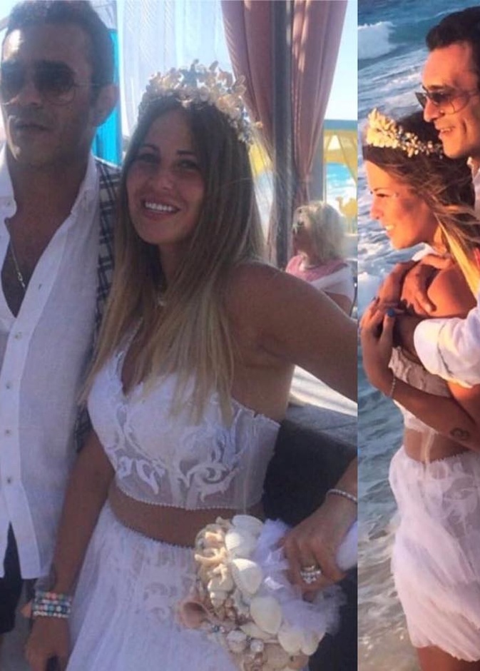 الين وطفا الى جانب عريسها خالد المولى