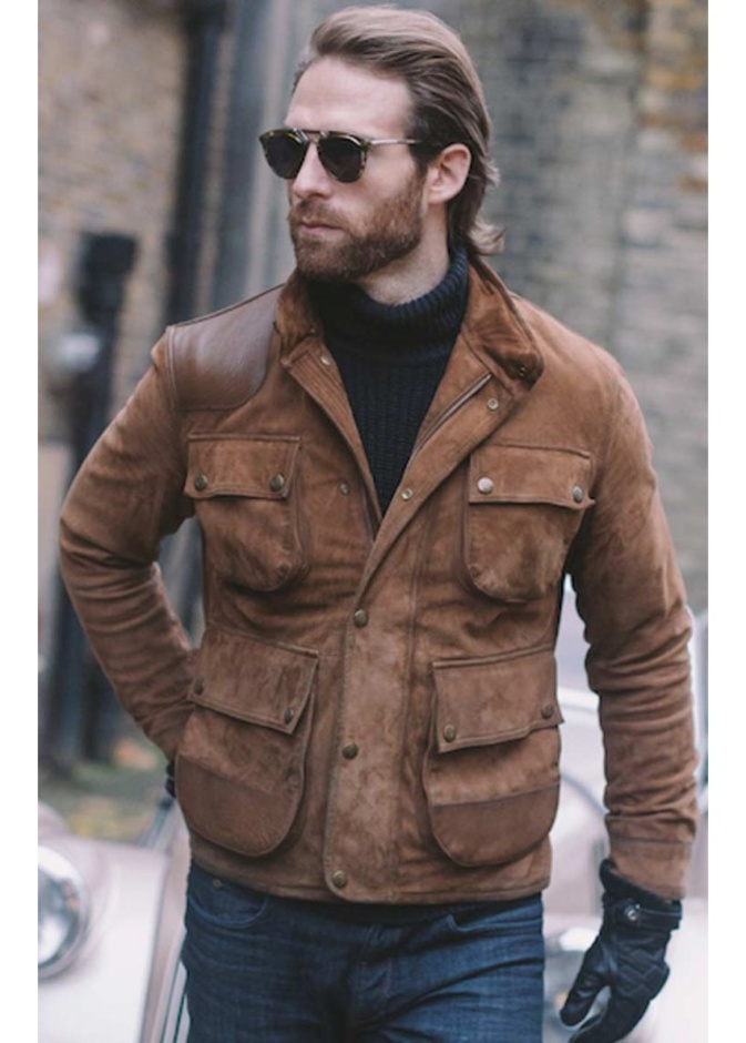 طريقة كلاسيكية أنيقة بتنسيق جاكيت الجلد البني