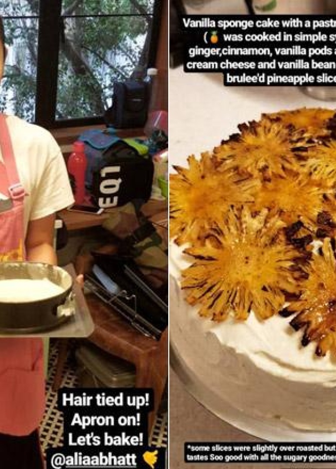 عليا بهات تطهو الطعام وتخبز مخبوزات شهية من أجل صديقها رانبير كابور