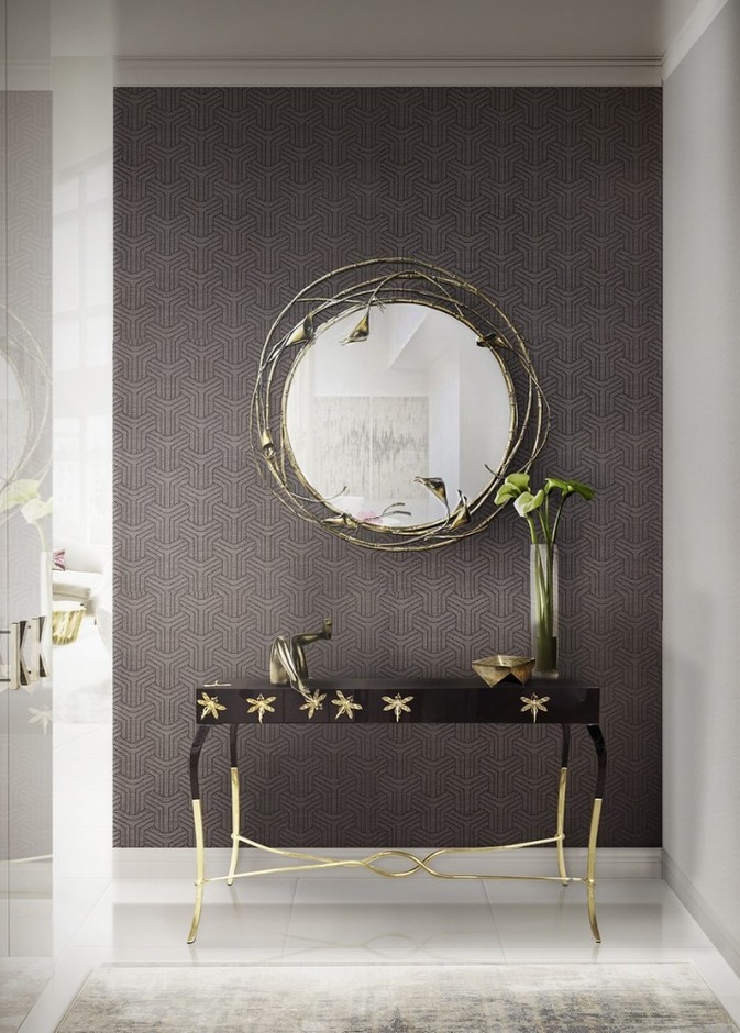 قطعة فنية مصممة من مجموعة مرايا لديكورات حوائط مودرن