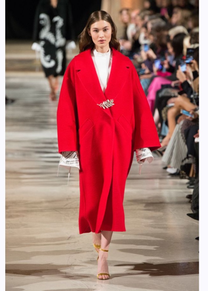 Christopher Kane معطف رمادي طويل من