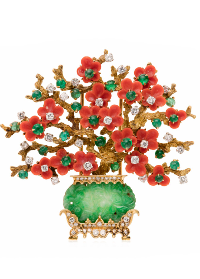 اسوارة ذهب وماس وزمرد وياقوت من مزاد كريستيز Jewels Online