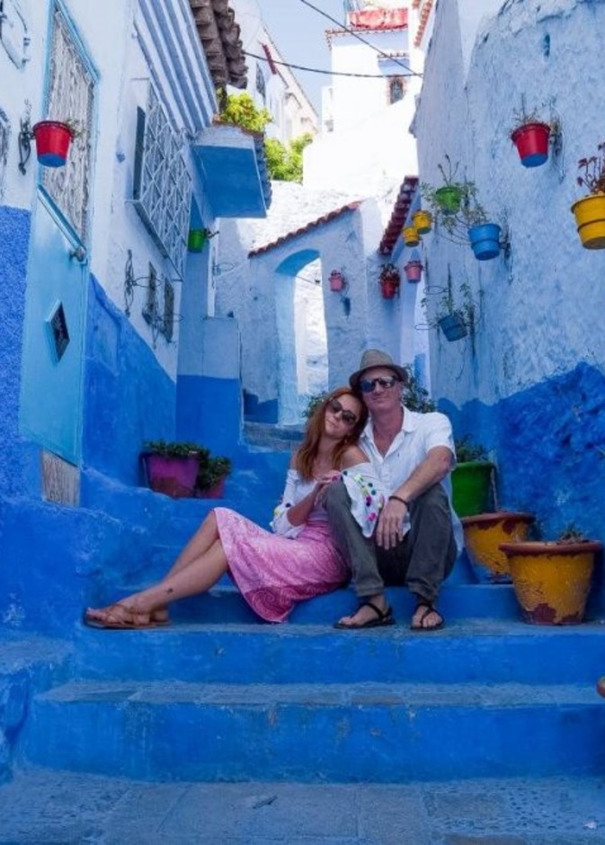 عيشا الحلم الازرق خلال شهر العسل في شفشاون المغرب