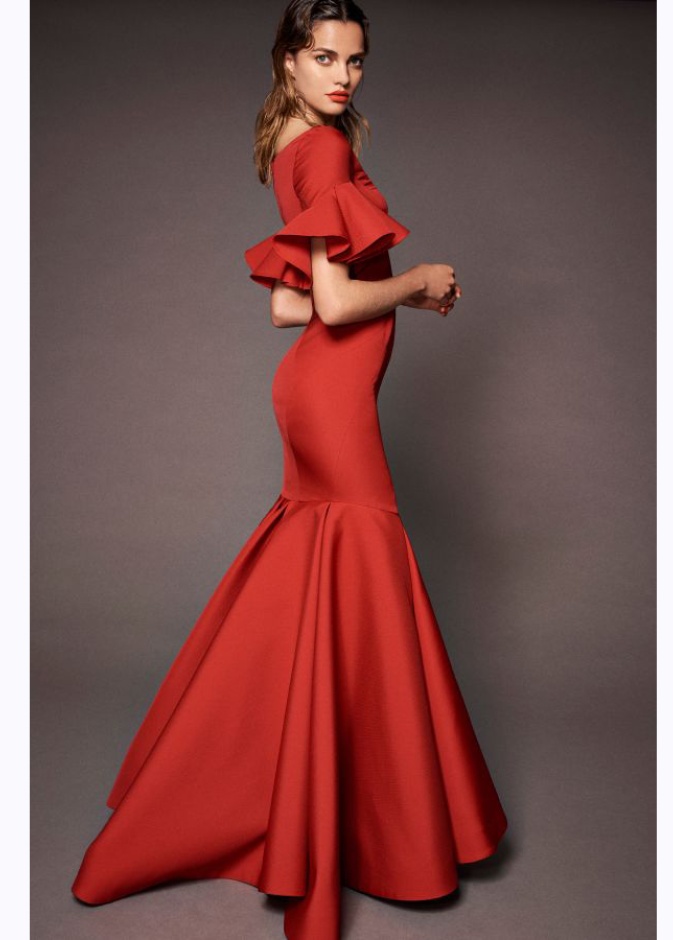 Zac Posen فستان سهرة أحمر من