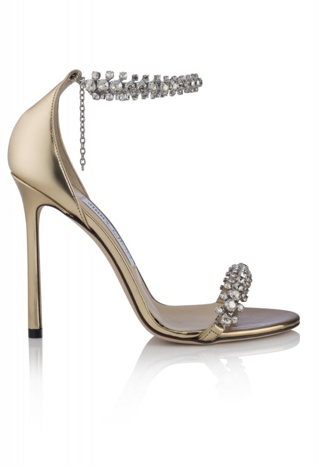 صندال SHILOH - MIRROR LEATHER W JEWEL CRYSTAL - SILVER.