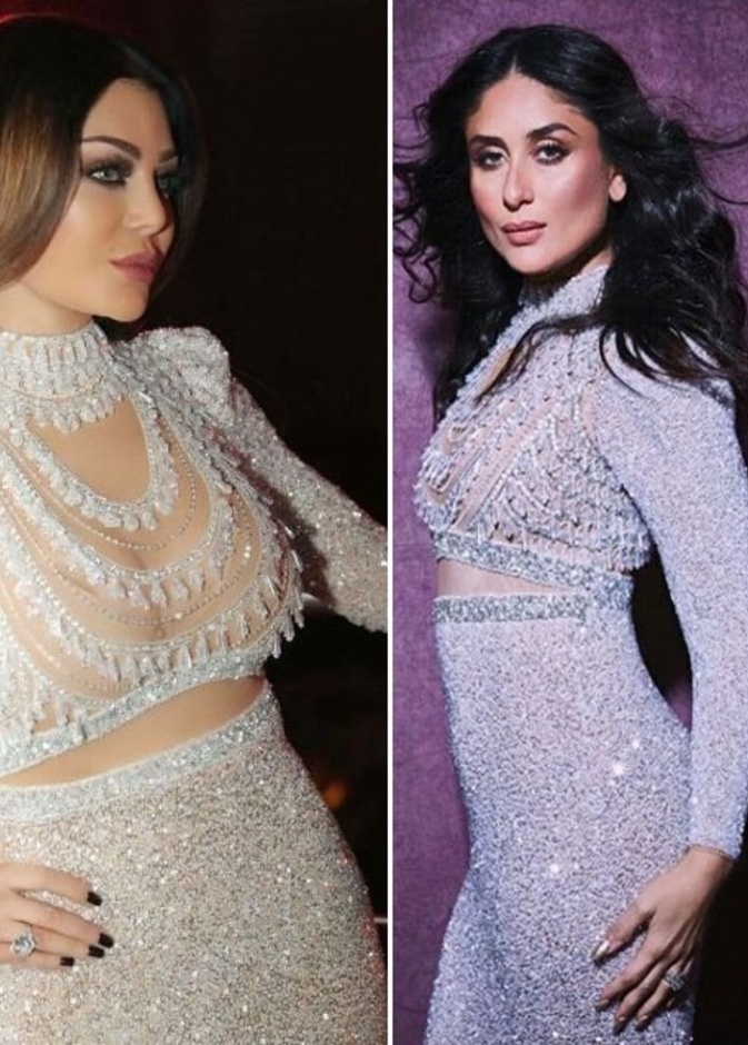 هيفا وهبي وكارينا كابور تتألقان بالفستان نفسه.. من بدت أجمل؟
