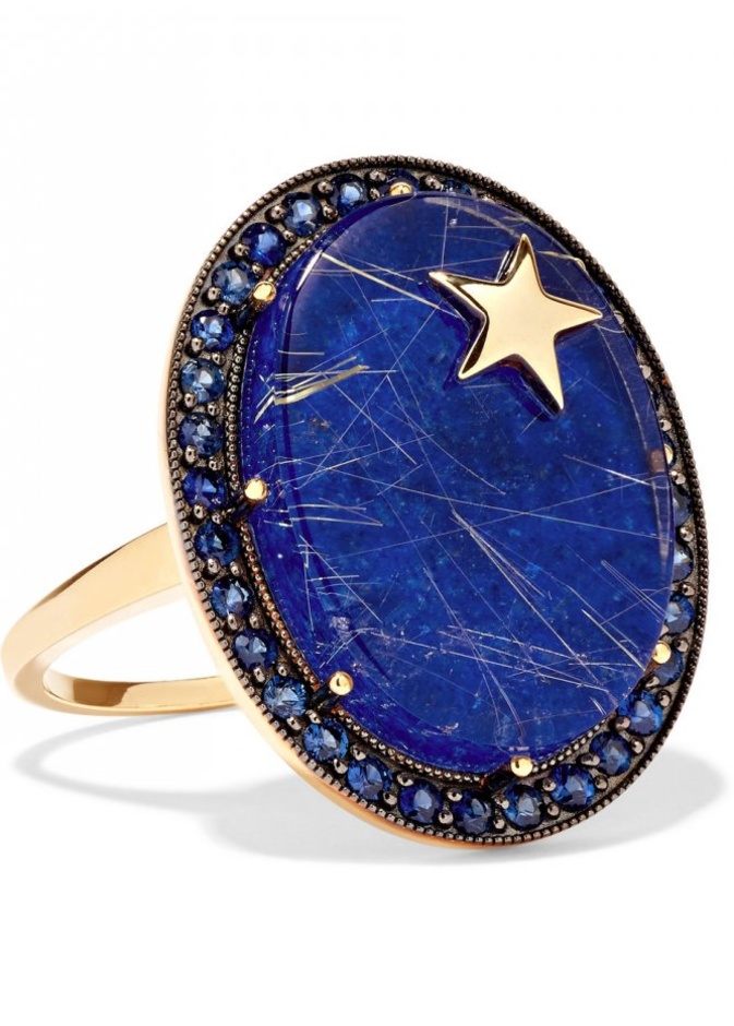 حجر اللازورد مع أحجار الياقوت الأزرق من علامة أندريا فوهرمان