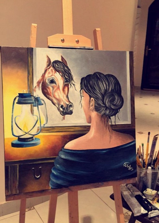  احدى رسومات الفنانة السعودية ريم الخياري