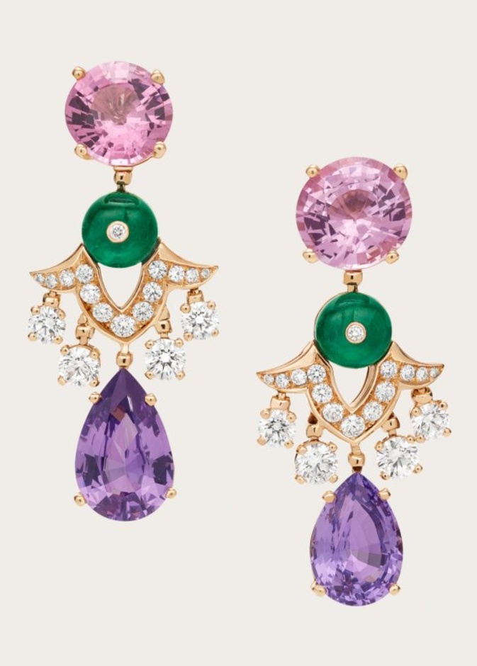 اقراط ملونة لعروس صيف 2019 من دار بلغاري Bvlgari