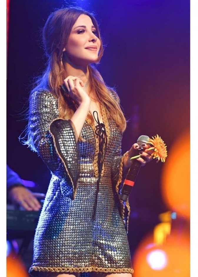 إطلالة نانسي عجرم في حفلتها في قبرص يوم أمس