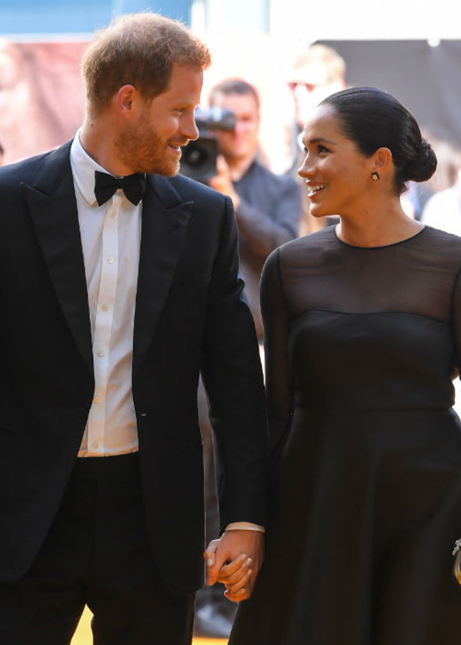 ميغان ماركل والأمير هاري في العرض الأول لفيلم Lion King