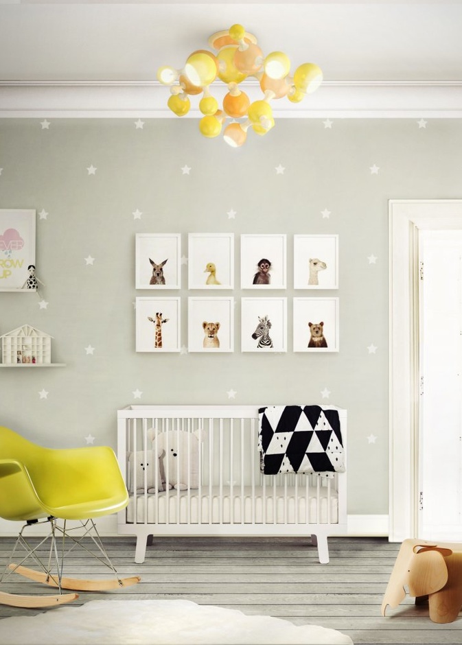 أثاث ناعم وعصري لغرفة نوم خاصة بالمواليد الجدد