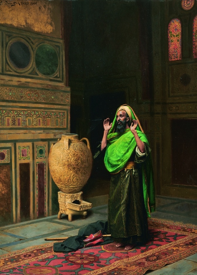 تشارلز روبرتسون (بريطاني، 1844-1891)، بياع السجاد، القاهرة، ألوان مائية على الورق