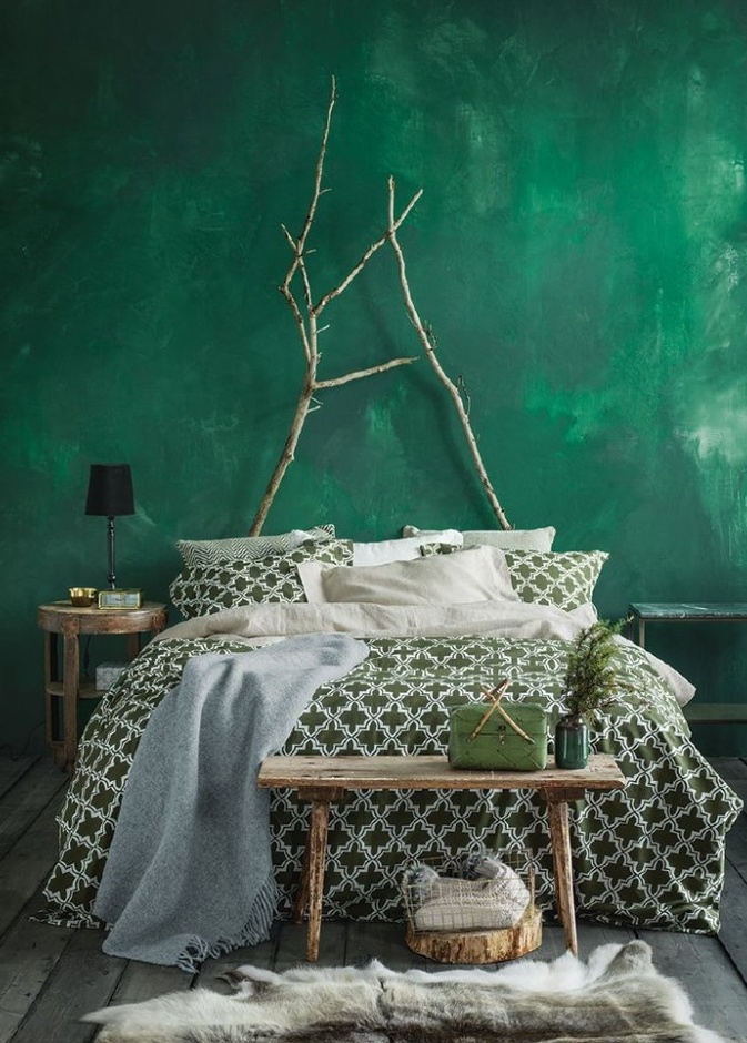 ديكورات غرف نوم باللون الاخضر
