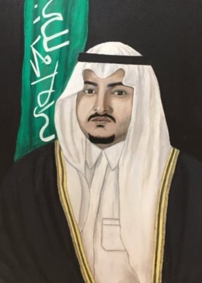 احدى لوحات الرسامة السعودية زهره الكريع