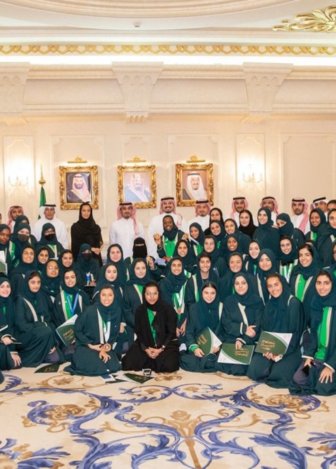 تكريم أول بعثة رياضية نسائية تمثل المملكة بشكل كامل في محفل خارجي