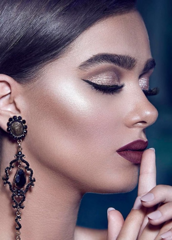 اجمل صيحات مكياج العروس البرونزي البراق من بسام فتوح