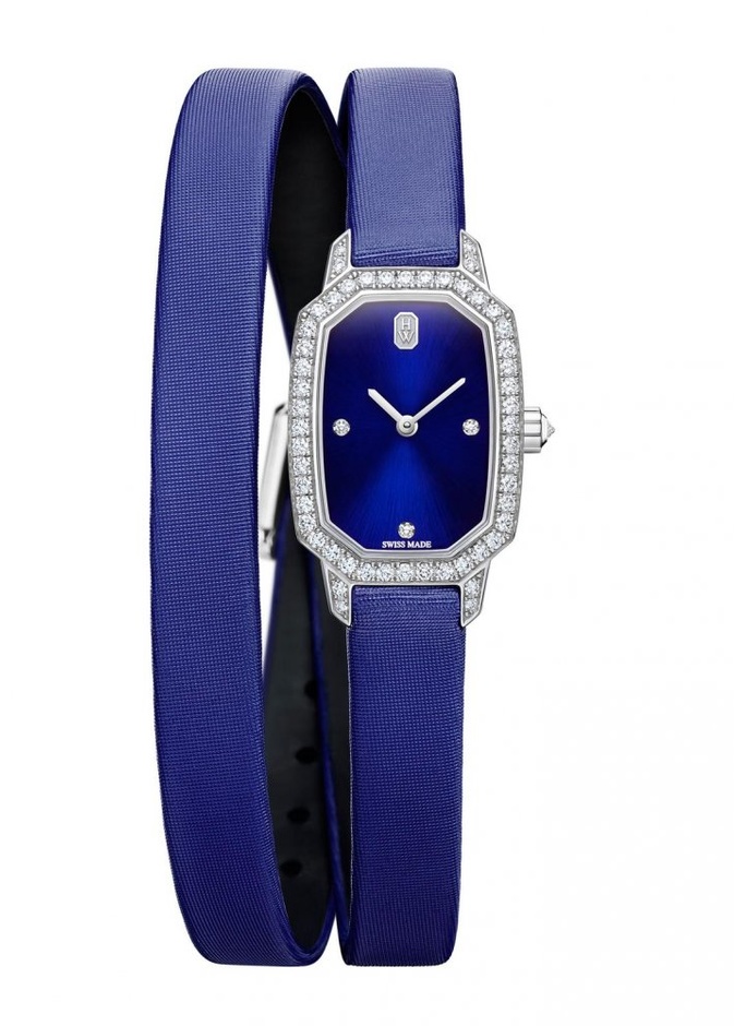  ساعة فاخرة بالهام هندسي باللون الازرق من Harry Winston