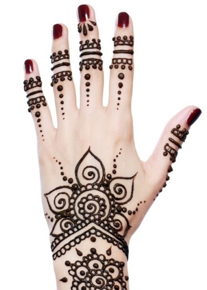 اشكال متنوعة لرسومات حنة على شكل خواتم لسهرات راس السنة 2020
