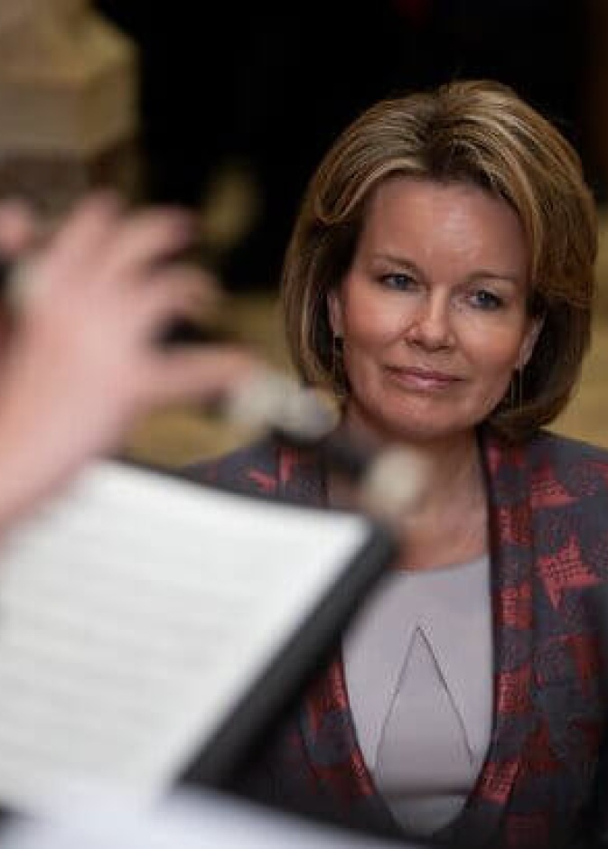 ملكة بلجيكا تزور المعهد الموسيقي الملكي في بروكسيل