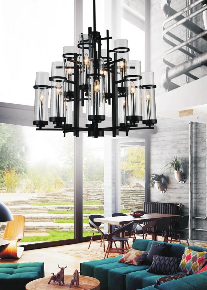 جهاز إنارة بتصميم بسيط ولون أسود جذاب