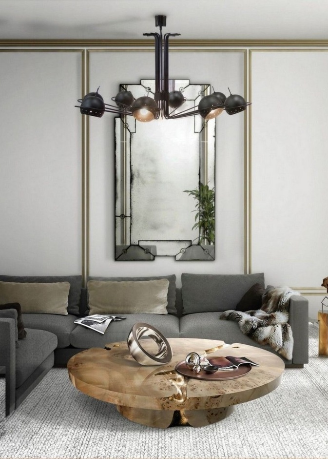 الألوان الأرضية لديكورات غرفة معيشة أنيقة