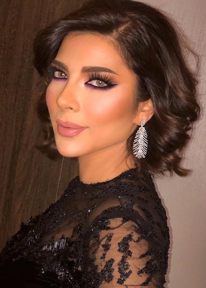 مكياج بنفسجي بأسلوب أصالة نصري