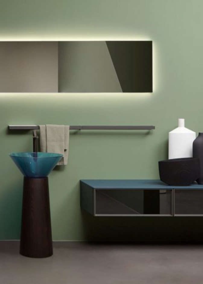 الاعتماد على الخطوط الهندسة في ديكورات حمامات بسيطة وعصرية