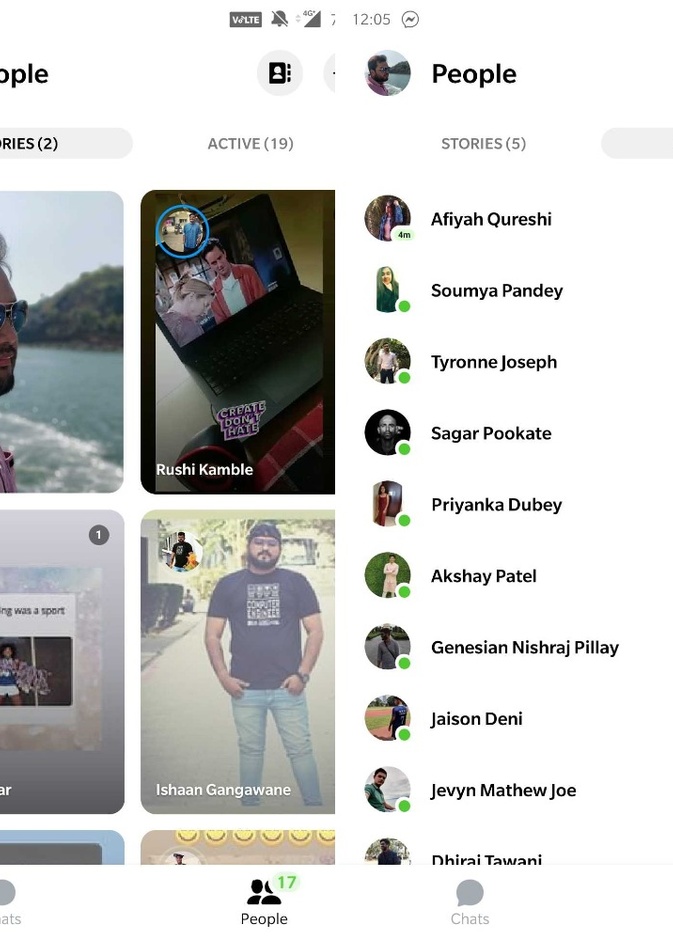 تصميم فيسبوك ماسنجر الجديد يزيل علامتي التبويب chatbots و الاكتشاف