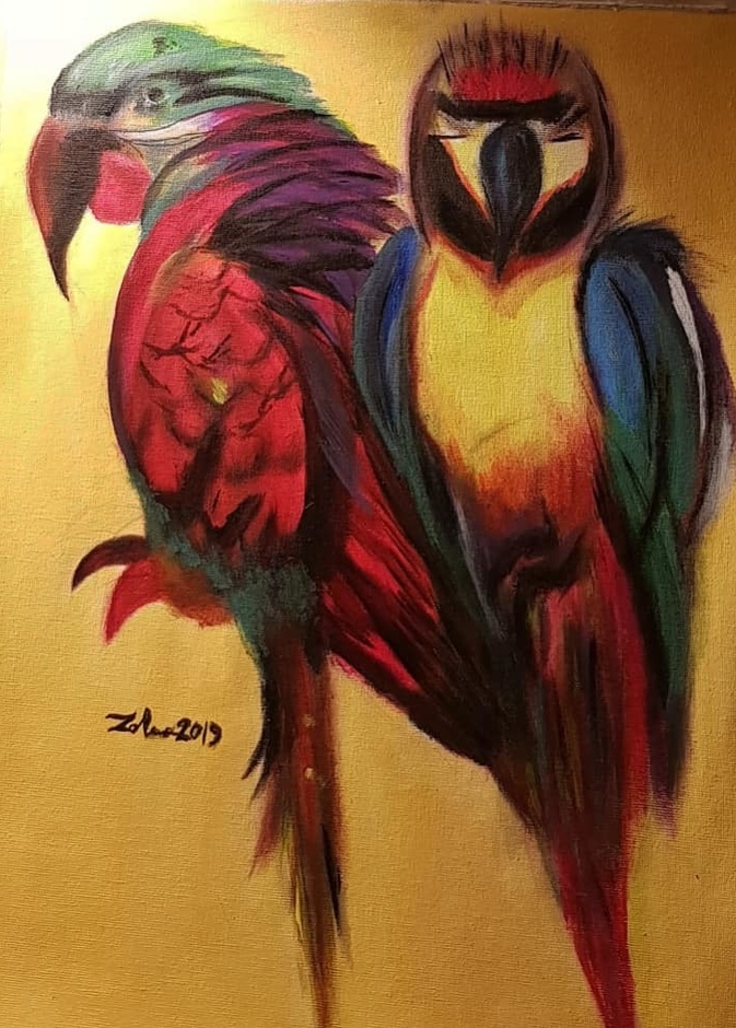 احدى لوحات الفنانة التشكيلية زكية محمد