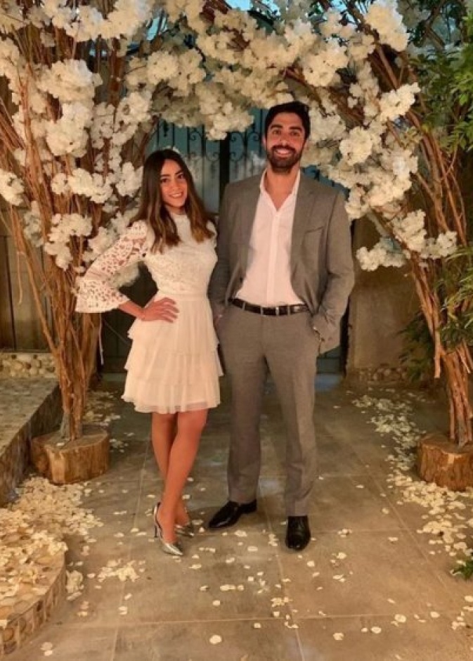 الفنانة هند عبدالحليم خلال خطوبتها