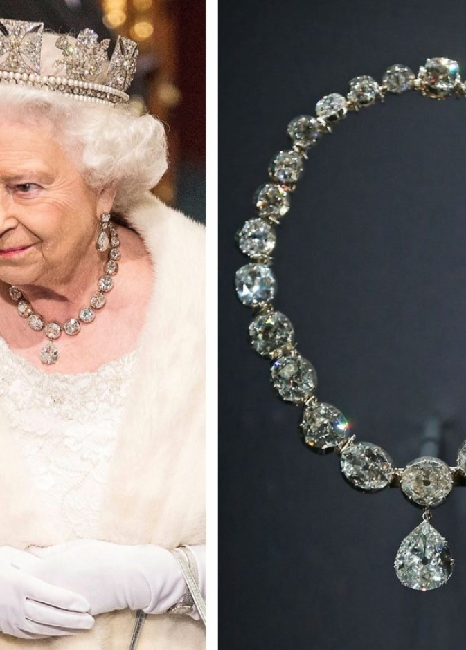 قلادات الملكة إليزابيث الثانية.. وراء كل واحدة حكاية