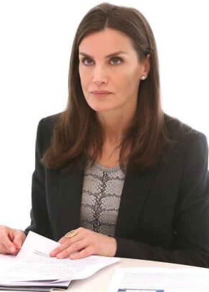 الملكة ليتيزيا في اتصال مرئي مع ممثلي مؤسسة خيرية للمعاقين